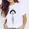 Women's Fruit-Flower Print Crew-Neck Tee Spring/Summer Aesthetic Polyester Fiber Cute Base Shirt Trendy Top