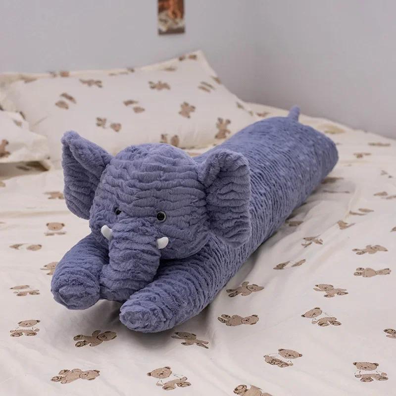Long Elephant Body Pillow Large Cute Stuffed Animal Cushion Sleeping Elephant Decorative Body Pillow Chair Back Cushion Decor