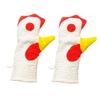 1/2Pcs Microwave Oven Glove Cute Rooster Trim Oven Mitts Lightweight Heatproof Oven Mitt Safe Non-Woven Anti-Scalding BBQ Gloves