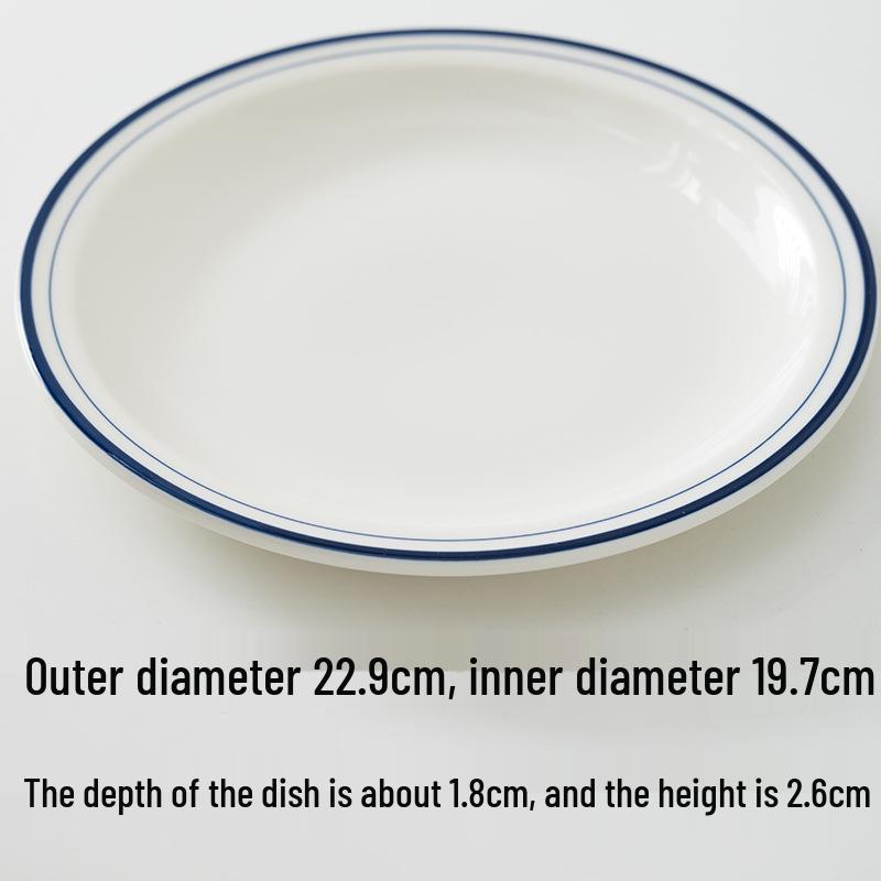 Naczynie na resztki Off-White: Płaski biały porcelanowy talerz deserowy i na przekąski 6,4/7,2/9 cala