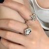 Vintage Herz Pentagramm Offener Ring für Damen Süß Kühl Alt Gemacht Hohl Liebesstern Persönlichkeit Fingerzubehör Mode Schmuck