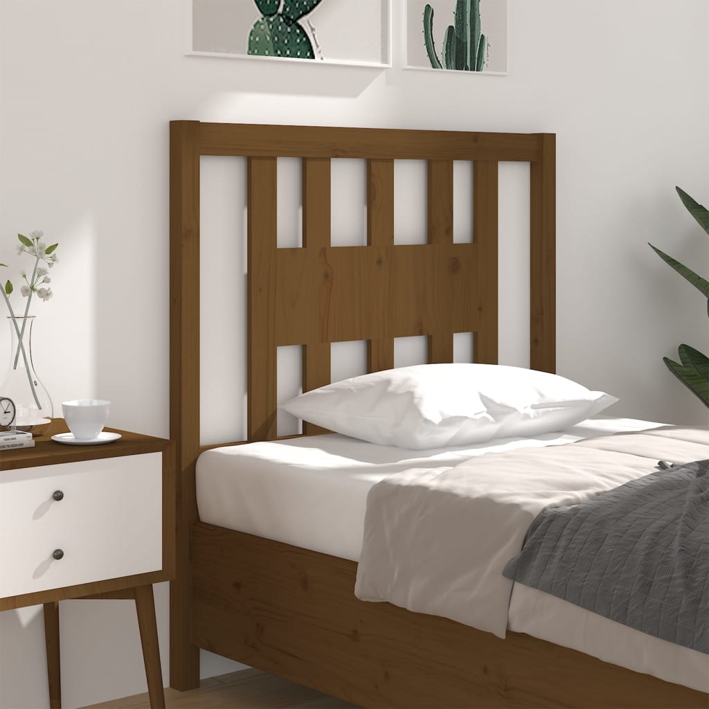 Headboard Honey Brown 106 X 4 X 100 Cm Solid Pine Wood