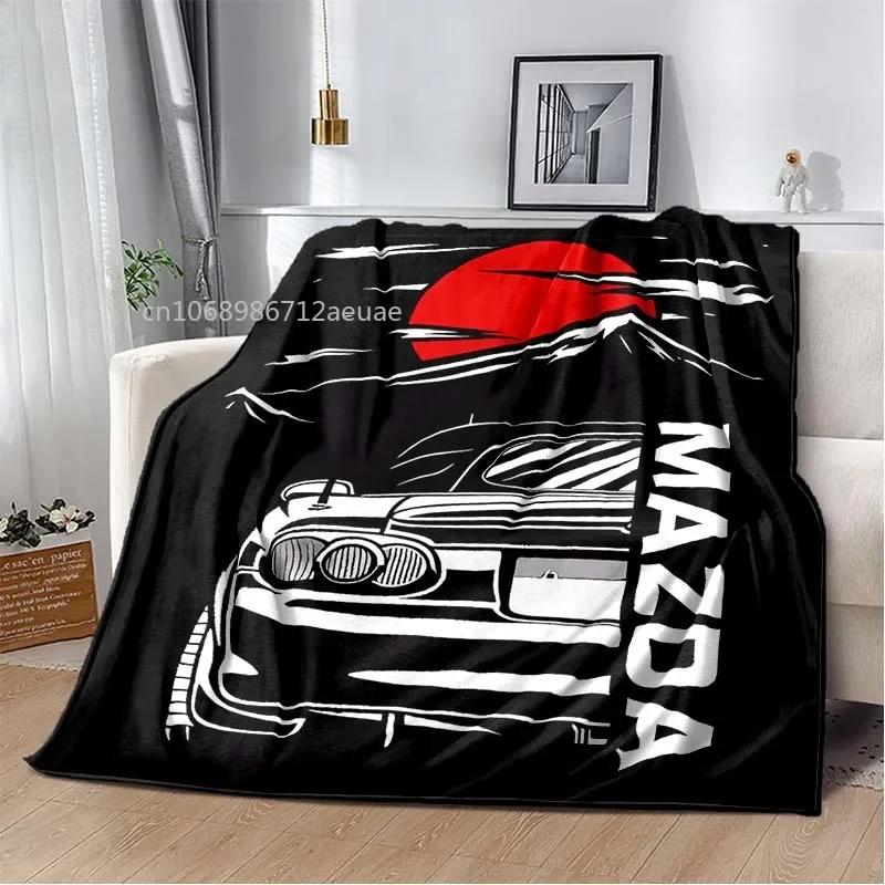 Neon Japanische Kunst Miata Auto Bedruckte Flanelldecke Leicht Warm Plüsch Bett Sofa Stuhl Decke