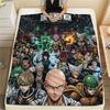 1PC Onepunch Man Patterned Flannel Blanket Suitable For All Seasons For Home Decor Warmth And Comfort Gifts Holiday Present