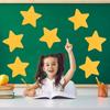 10Pcs New DIY Gold Star Cutouts 4 Inches Reusable Die Cut Paper Stars Thicken Double Sided Paper Stars Classroom Decoration
