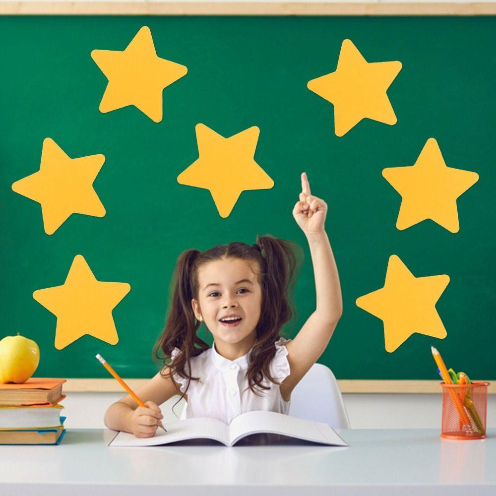10Pcs New DIY Gold Star Cutouts 4 Inches Reusable Die Cut Paper Stars Thicken Double Sided Paper Stars Classroom Decoration