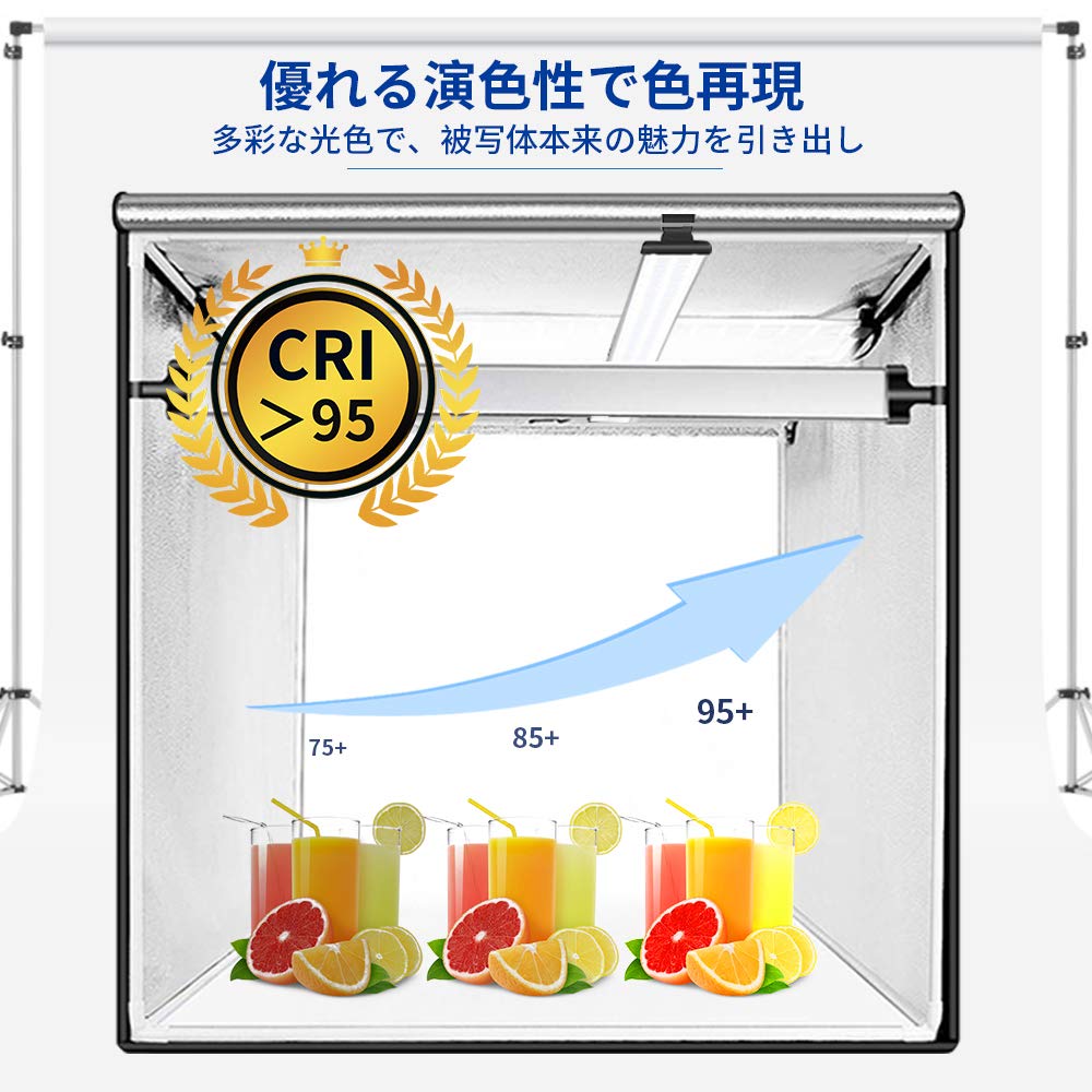 Fotografie-Set SAMTIAN 90x90x90cm Supergroße Fotobox Hintergrundbogen Fotokabine Fotostudio 126 Fotografie-LED-Leuchten