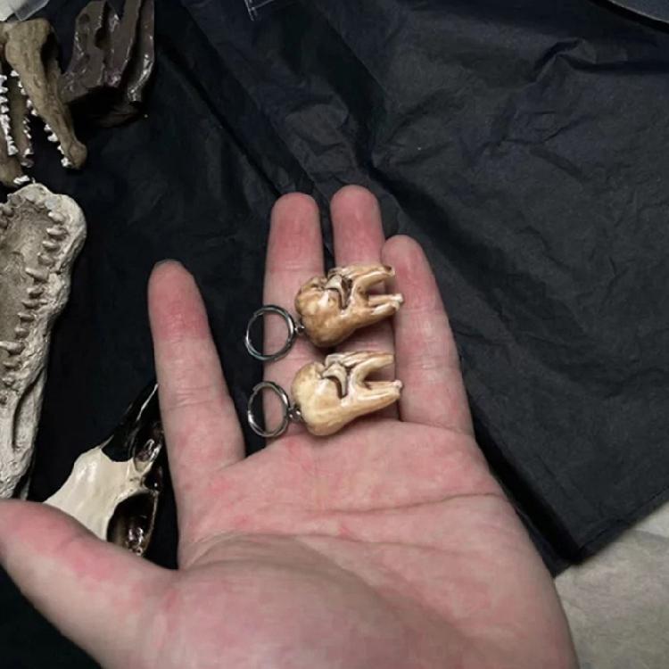 Stili Punk Teschio Dente Lega Robusta Resina Orecchini Gothics Fatti a Mano Gioielli Moda Donna Accessorio per Uso Quotidiano