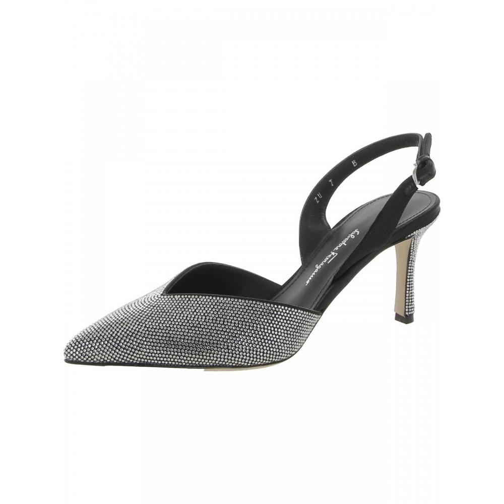 

Salvatore Ferragamo Ileen 70 Женские кожаные туфли со стразами
