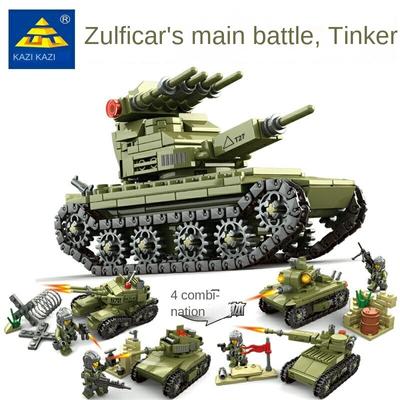 Blocos de construção militares KAZI, tanques de ferro, inteligência para meninos infantis, brinquedos de montagem de plástico