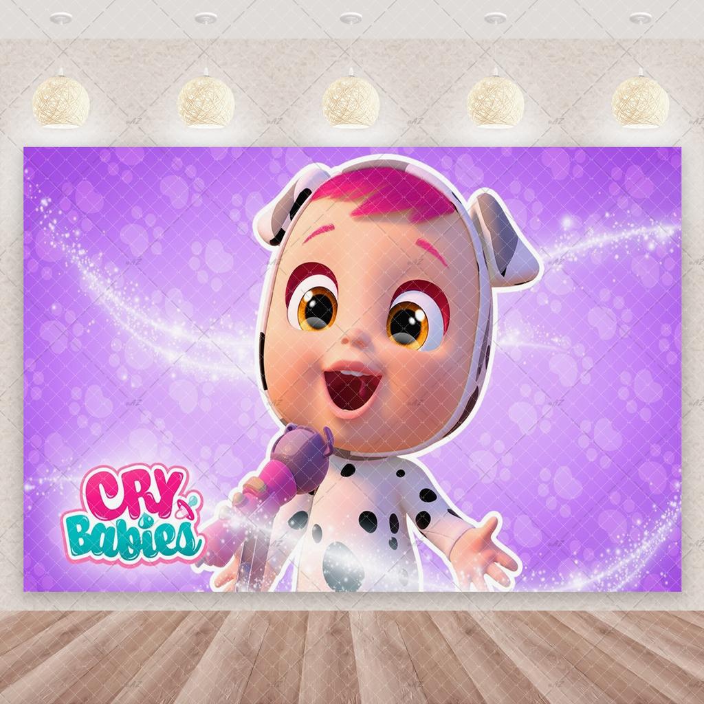 Cartoon Cute Cry Babiesed Birthday Party Decorations Lovely Blind Box Doll Backdrop Baby Shower Supplies Child Room Wall Hanging