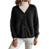 Women's V-Neck Fuzzy Long Sleeve Loose Fit Sweater Coat