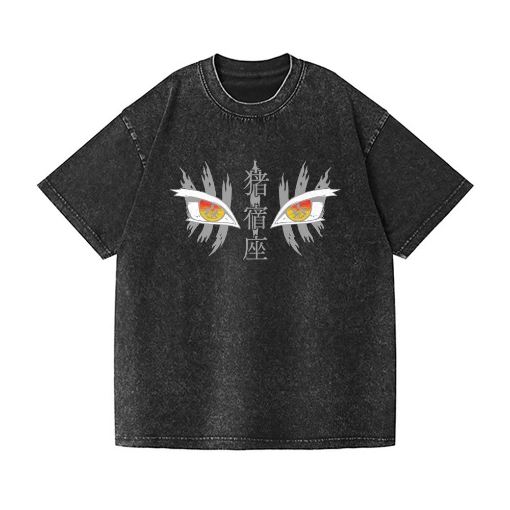 

Demon Slayer Vintage Wash Japanese Design T-Shirt High-quality Streetwear Is Suitable for Both Men and Women S
