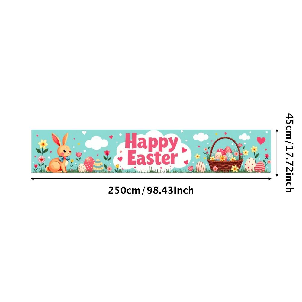 

Easter Outdoor Garden Door Cover Bunny Decoration Easter Party Supplies Background Easter Eggs Banner Photography Props Decors
