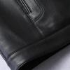 Men's Plus Size Fleece-Lined Stand Collar PU Leather Jacket