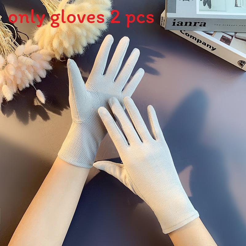 Summer Breathable Sun Protection Cotton Gloves For Cycling And Driving Women