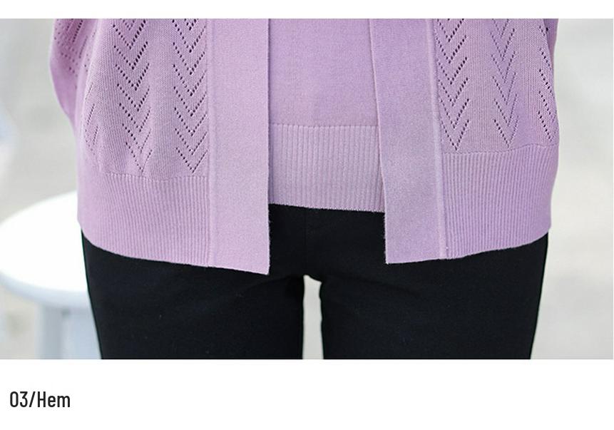 Spring & Autumn Light Jacket and Short Sleeve Summer T-shirt Set for Middle-aged and Elderly Women