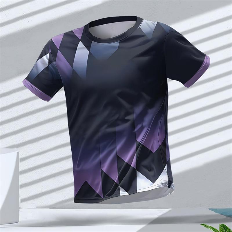 Summer fashion geometric pattern 3D printed sports T-shirt