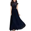 Amazon spring and summer lace dress European and American foreign trade mesh hollow splicing chiffon bridesmaid banquet dress dress