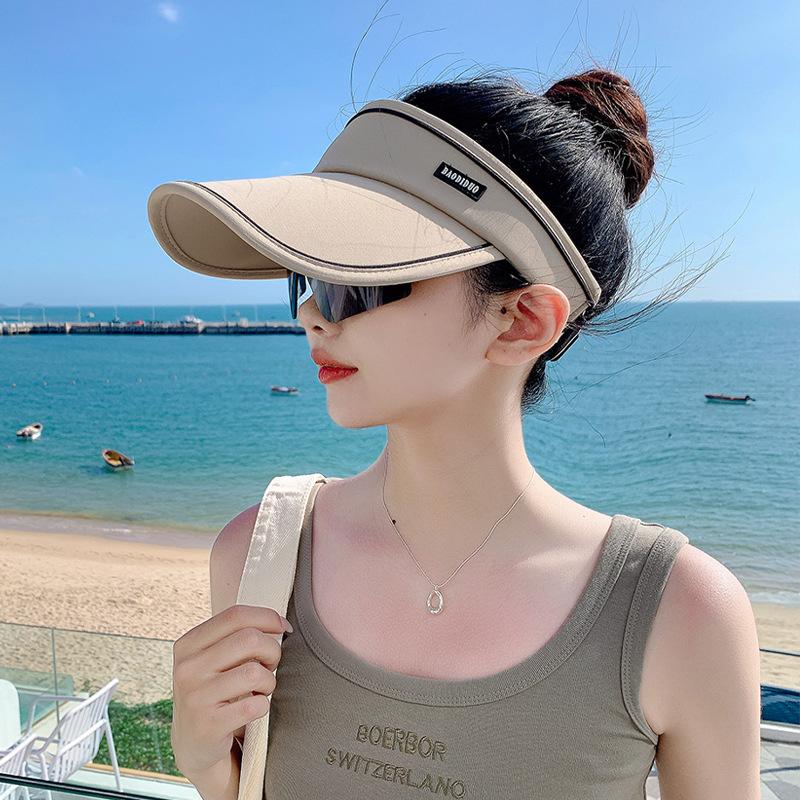 

9244 Summer UV protection sun hat with sunglasses sun protection hat women s outdoor travel duck tongue empty top baseball cap