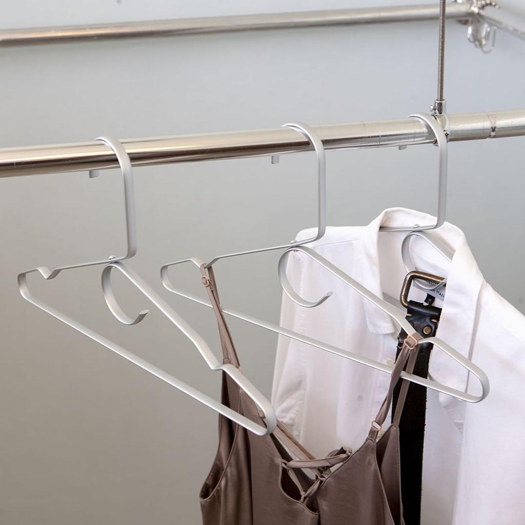 Dulton Aluminum Set of Beautiful Shape in Your Clothes Height Width Thickness Hangers, 3, Hand, Lightweight, Hotel-Like Hangers, 21.8cm, 41.2cm, 1cm,