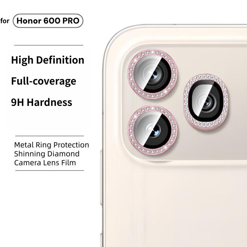 HD Eagle‑Eye Metal Alloy Ring Tempered Glass Camera Lens Protector For Honor 600 Pro 600 Lite Full‑Coverage Anti‑Scratch Cover