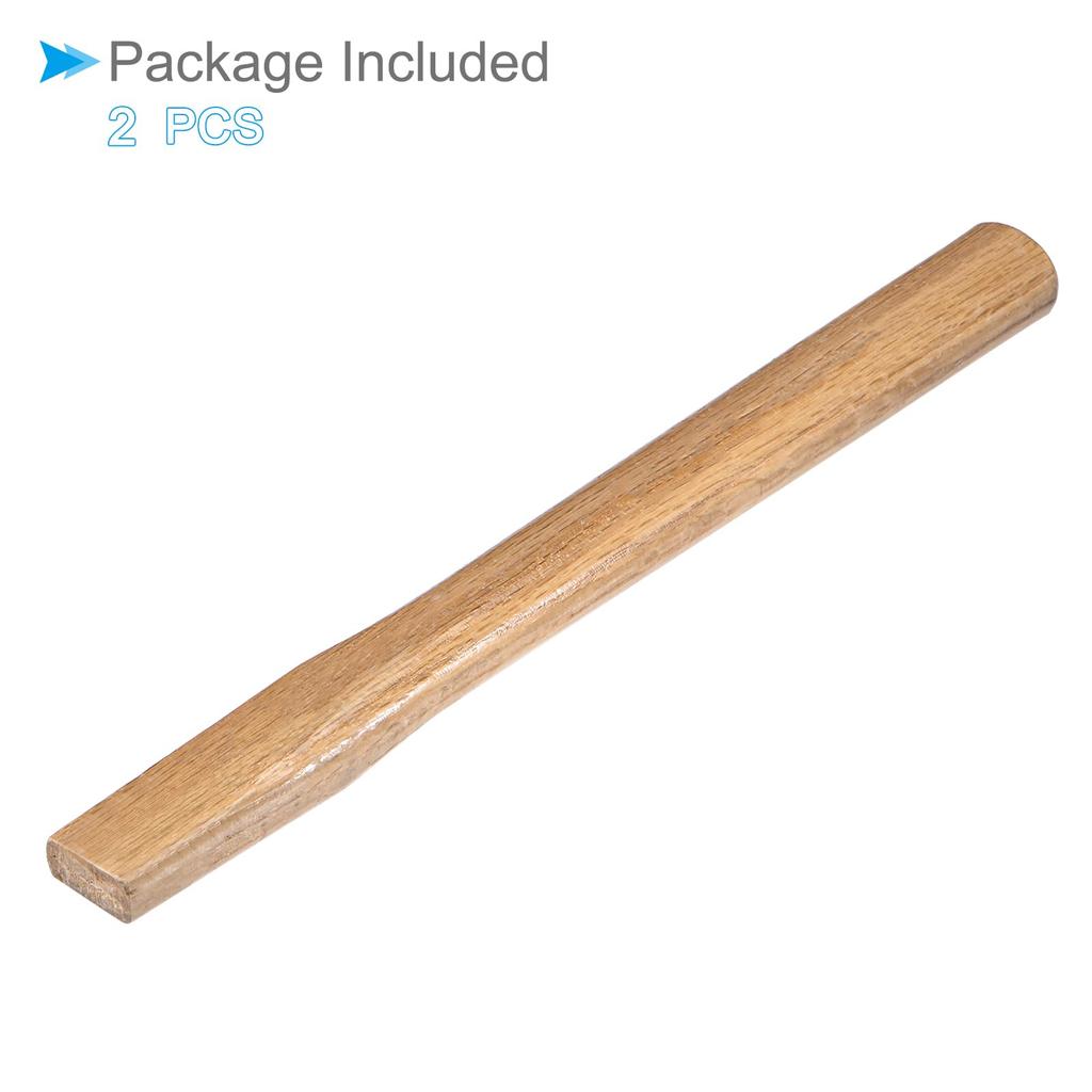 CoCud Set of 2 Replacement Axe Handles, 35cm/14" Oak, Square Shape, Comfortable Grip, Wooden - (Use: Oval Eye for Hatchet Hammers)