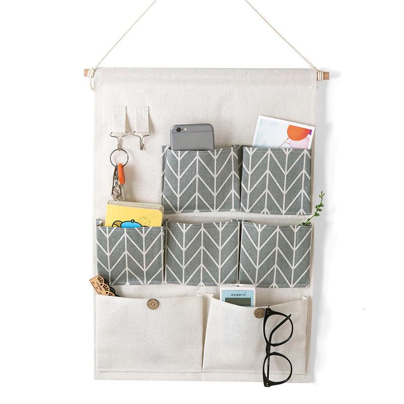Organize Your Space with Fabric Pocket Bag Wall Hanging Storage for Bedroom and Bathroom