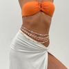 Beach Bikini Pearl Conch Waist Chain Bohemian Geometric Vacation Beach Sexy Acrylic Rice Beads Belly Body Chain Summer Jewelry
