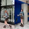 Neuer Fleck Maillardbraun Britischer Stil Kurze Stiefel Damen 2025 neu Herbst und Winter Dicksohlig Vielseitig und Dünn Gürtelschnalle