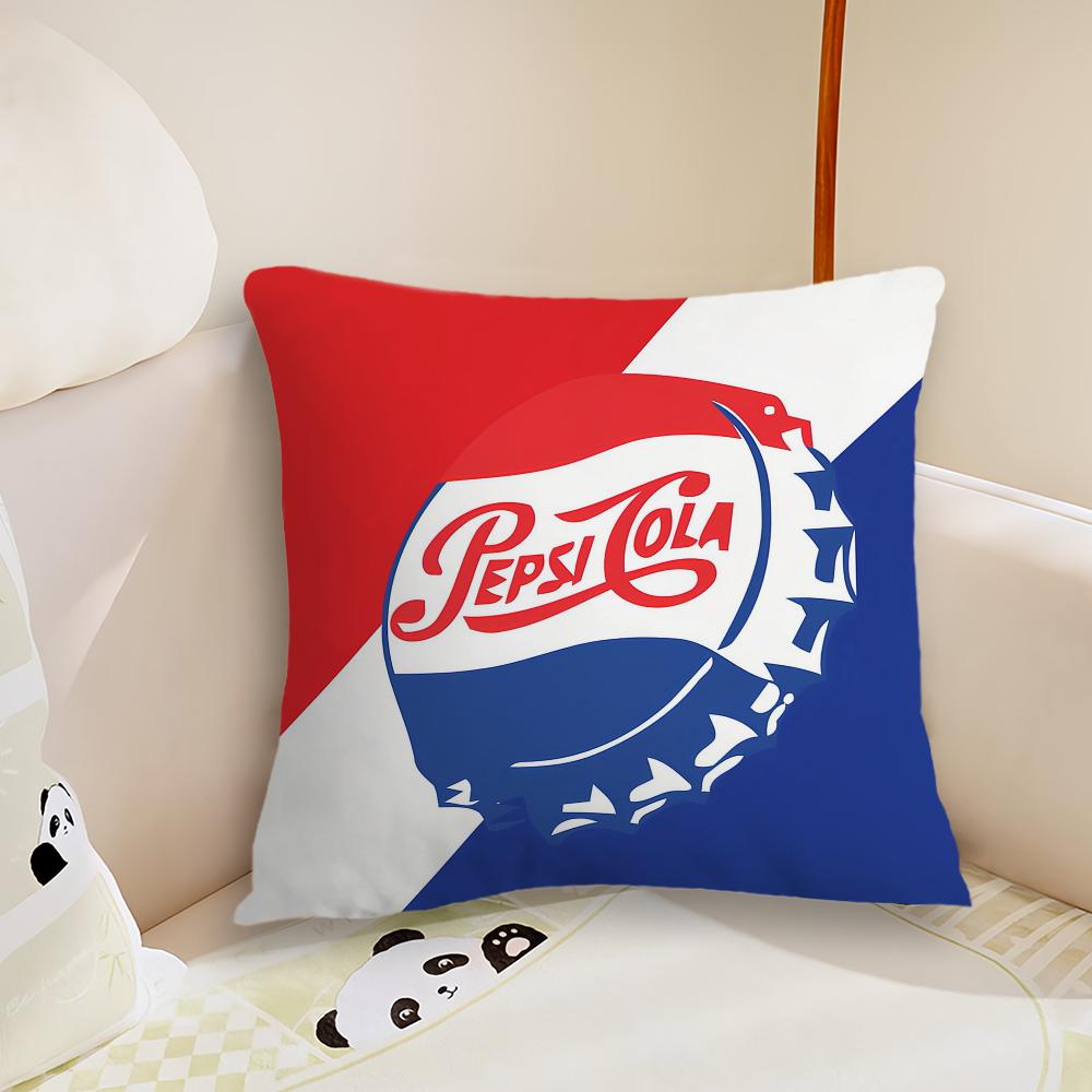 Fashion Art Logo Cushion Cover Living Room Headboard Bedroom Office Cushion Cushion Sofa Nap Time P-pepsi C-cola Pillow Case