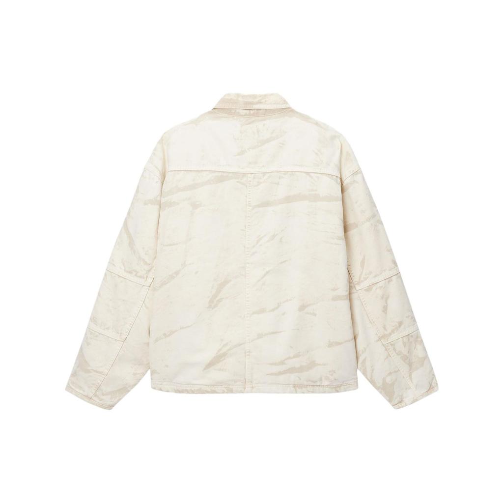 Stussy Holiday Collection FW23 Shop Jacket Distressed Canvas Warm Work Jacket Unisex jackets White 115726