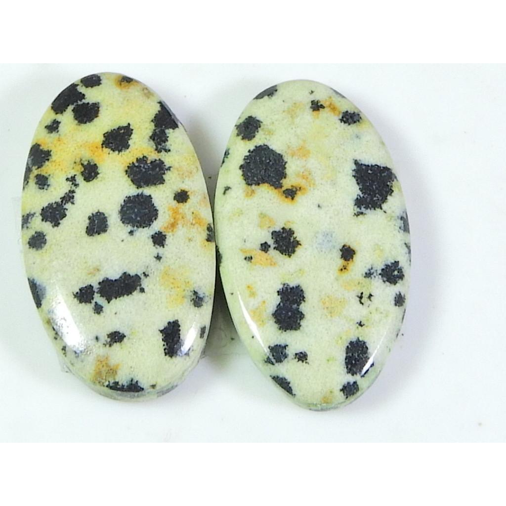 Natural Dalmantion Matched Pair Oval Cabochon Loose Gemstone 11X20X04 MM SK-194