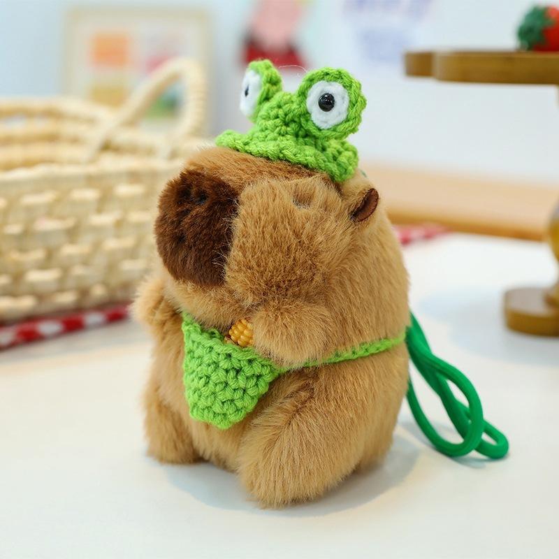 Plush Toys Kapibala Dolls Knitted Colorful Rope Hanging Keychain Kapibala Doll Bara Capybara Hanging
