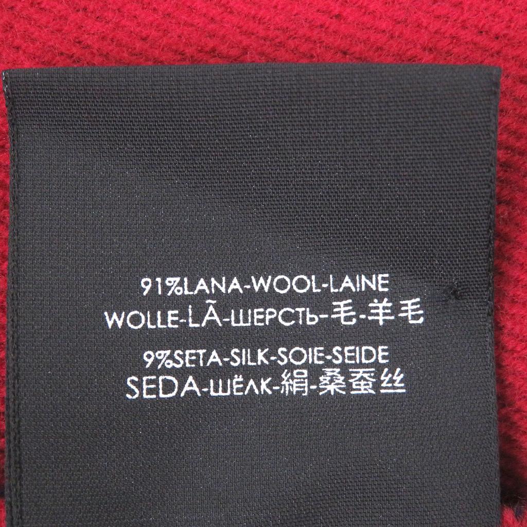 Great GUCCI Scarf Jumbo GG Jacquard Current Model with Fringe Navy Wool Used
