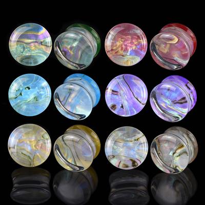 2 szt. 6-50mm wielokolorowe zatyczki do uszu tunele wskaźniki nosze do uszu podwójna rozszerzona wtyczka biżuteria do ciała dla kobiet mężczyzn