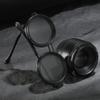 2026 New Style Vintage-Inspired Round Frame Glasses with Black Lenses - Adjustable, Color-Changing, Stainless Steel Temples
