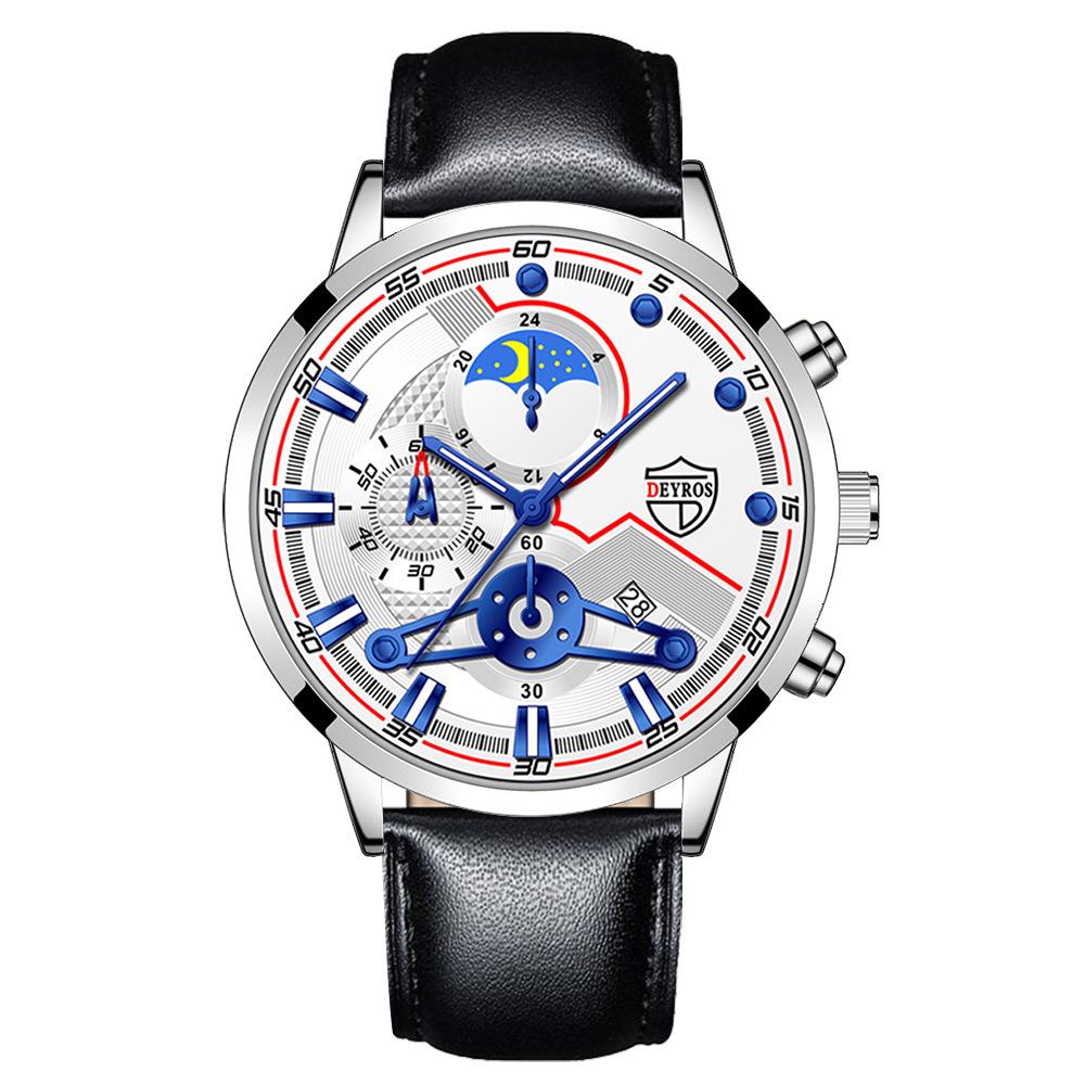 

Fashion Business Watch Sports Men s Watch Classic Calendar Watch Luxury Belt Quartz Watch Trend Student Watch срібний