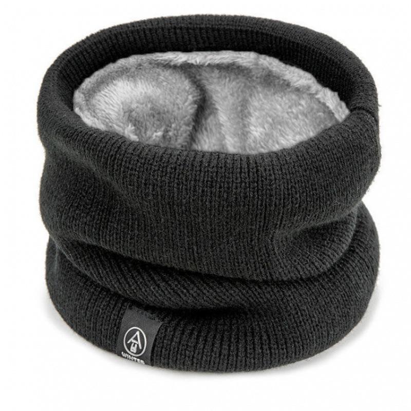 Autumn and winter solid color scarves for men and women riding windproof, piled and thickened warm wool pullover scarves are versatile