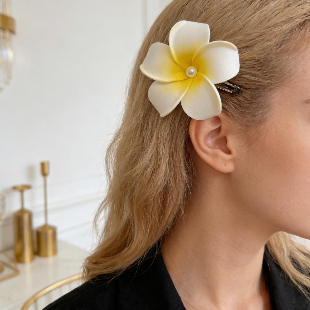 Damen Boho Blumiger Haarclip, Rosenblüten Kopfschmuck für Sommerstrand & Hochzeit