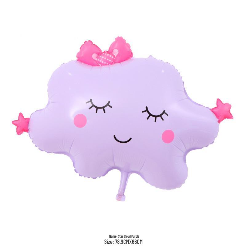Large Rainbow Smile Balloons - Colorful Cloud Design for Kids' Birthday Party Decor