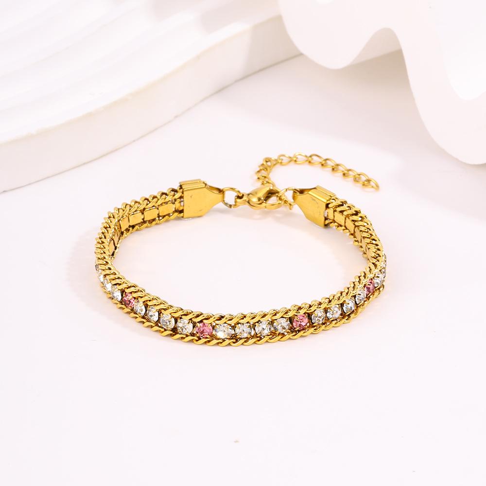 Titanium Steel High-end Sense, Multi-color Light Luxury Zircon Does Not Fade, High-value Color Diamond-encrusted for Girls