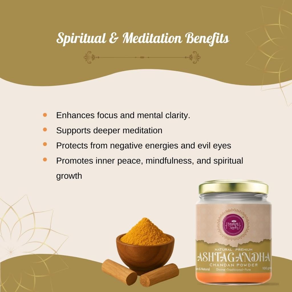 Premium Powder Ashtagandha with Chandan 100g | Divine Blend for Pooja, Tilak, Abhishek & Rituals | Pure, Fragrant & Traditional