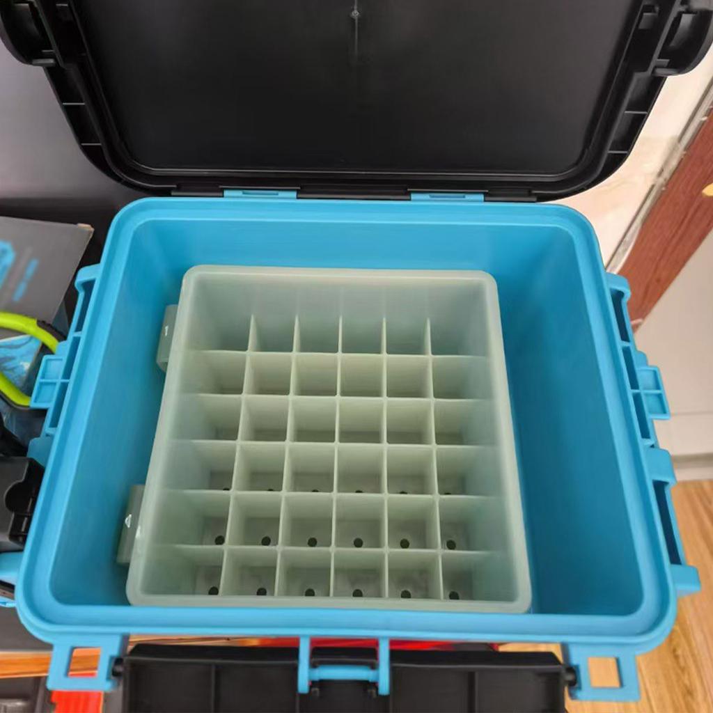 36 Grid Fishing Box Lined Box Webfoot Lures Storage Case Lures Baits Organizer Box Minnow Squid Jig Hard Baits Container