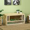 Wooden Reptile Terrarium with Sliding Glass Doors and Mesh Panels, 40x80x40 cm