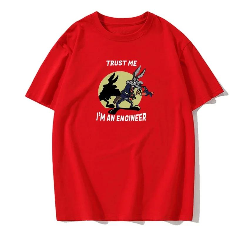 Trust Me Lm An Engineer Lustiges T-Shirt Herren Baumwoll-T-Shirt Lässige Mode Beliebtes T-Shirt in europäischer Größe Klassische Herrenbekleidung