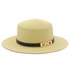 French Flat-top Straw Hat Women's New Spring and Summer Seaside Beach Hat Outdoor Sunscreen Sunshade Retro Straw Top Hat
