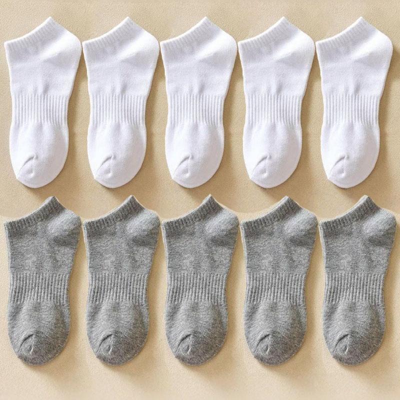 Women's Socks Soft Cotton Breathable Ankle Short Socks Spring Summer Solid Color White Black Anti-slip Boat Sock For Men