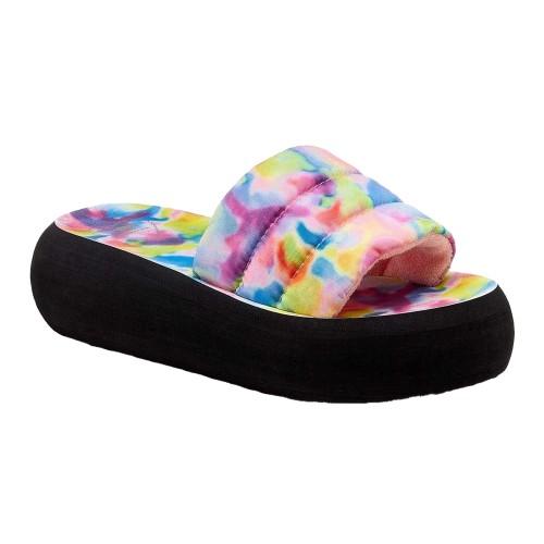 Rocket Dog Womens/Ladies Splash Rainbow Tie Dye Flatform Sliders