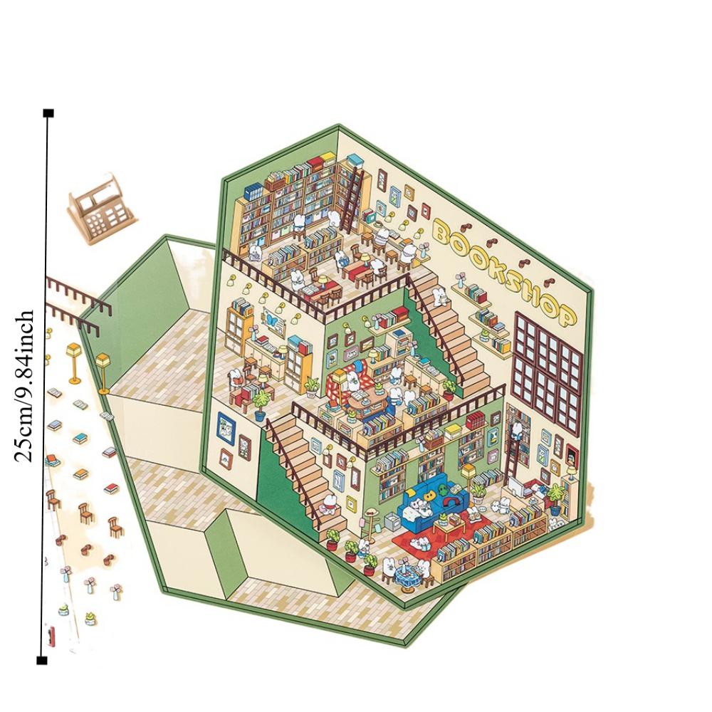 Forest Village 3D Landscape Sticker Paper Multi-functional Cabin Scene Game Stickers  Children/Kids